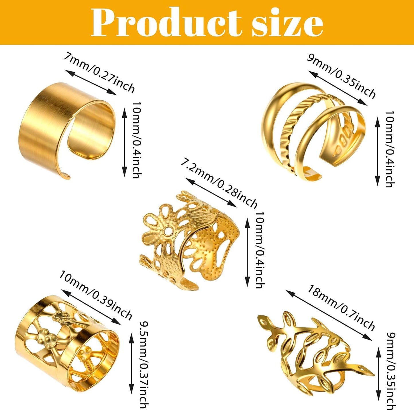 100 Pcs Gold Dreadlock Beads Locs Accessories, Hair Jewelry Braids, Soft Metal Adjustable Braiding Cuffs Clip, Braiding Hair Rings for Dreadlock Accessory, Crochet Passion Twist Hairs Rings for Women